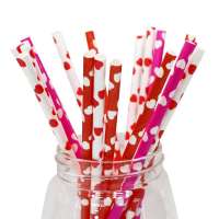 long colorful drinking paper straw