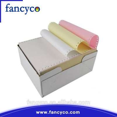 Colored self carbonless copy paper