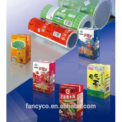 Aseptic beverage box packing composite materials